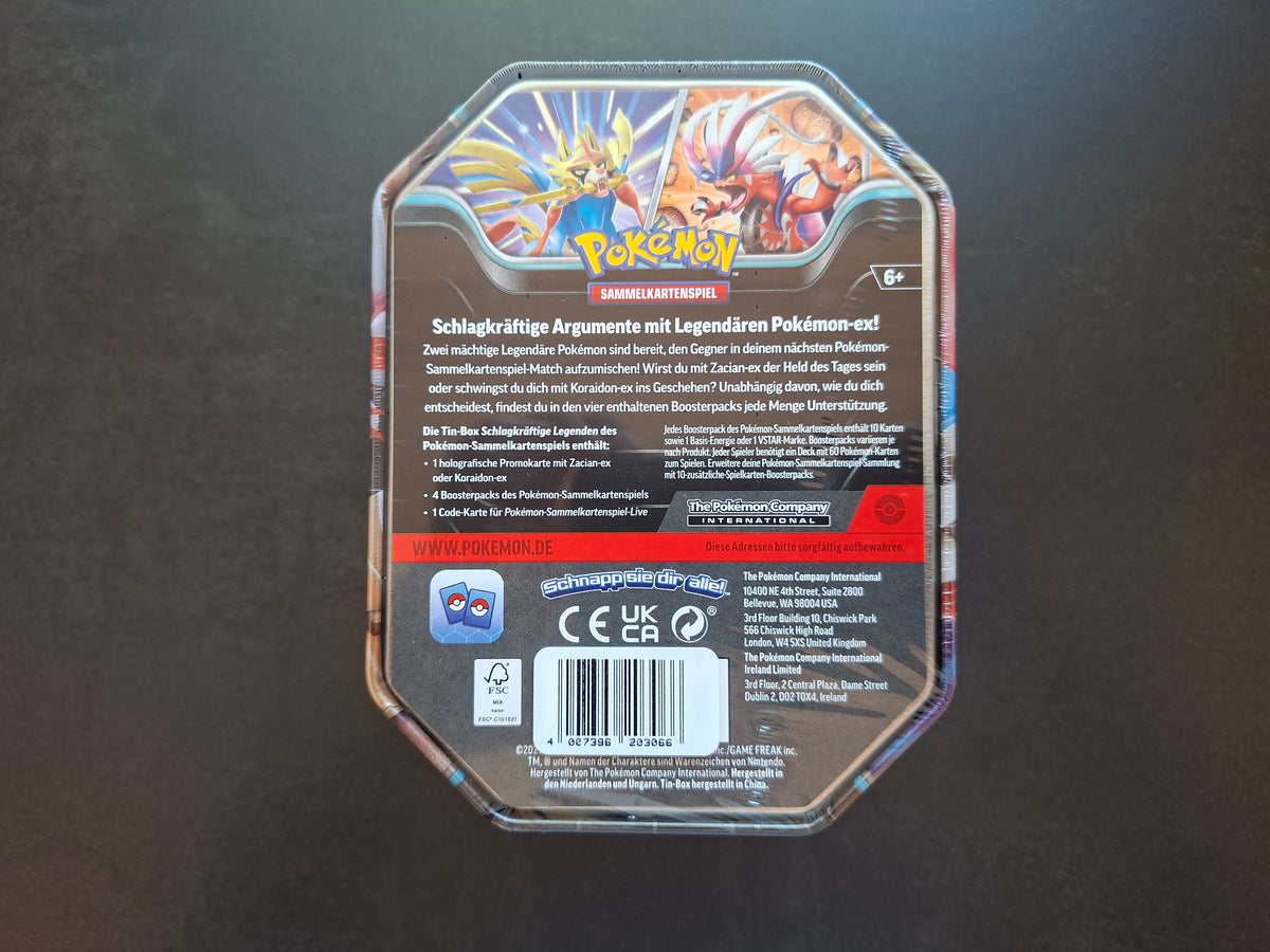 Pokémon Schlagkräftige Legenden Tin-Box - Zacian-ex (DE)