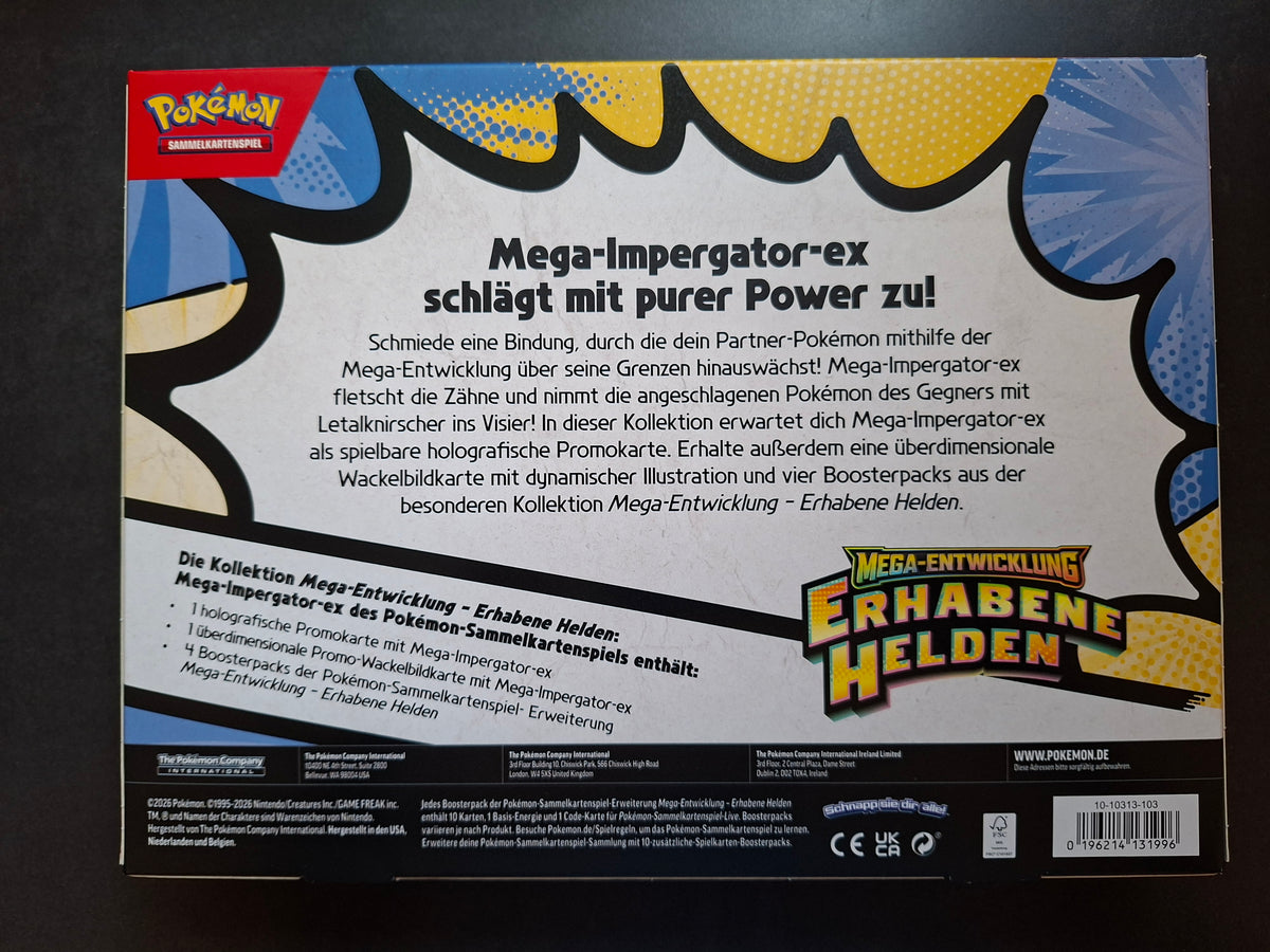 Pokémon Erhabene Helden Kollektion Mega VERPACKUNGSRISSE (DE)