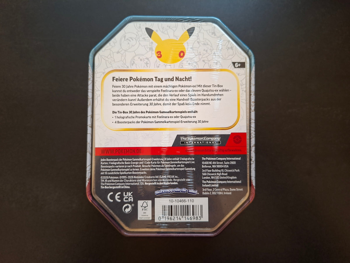 Pokémon 30 Jahre Tin-Box Feelinara-ex (DE)
